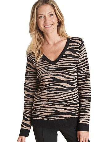 Pull jacquard col V - DAXON