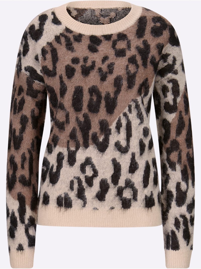 Pull Jacquard Coupe Décontractée Aux épaules - Taille Standard - Helline Noir Gris - Kiabi