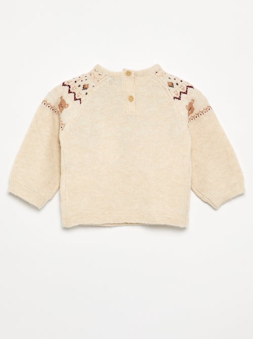 Pull jacquard de Noël en maille grosse jauge - Kiabi