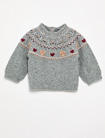 Pull jacquard de Noël en maille grosse jauge