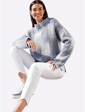 Pull jacquard dégradé de couleurs mode - taille standard - helline