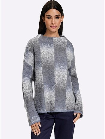 Pull jacquard dégradé de couleurs mode - taille standard - helline