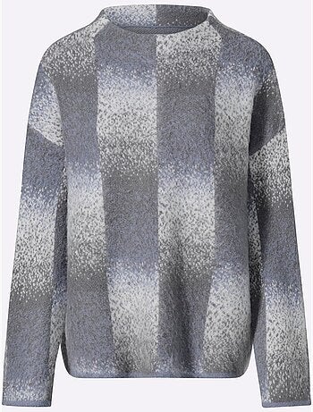 Pull jacquard dégradé de couleurs mode - taille standard - helline