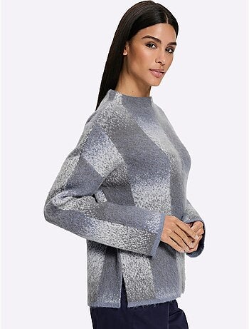 Pull jacquard dégradé de couleurs mode - taille standard - helline