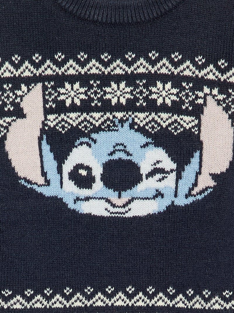 Pull jacquard 'Disney' 'Stitch' Bleu - Kiabi