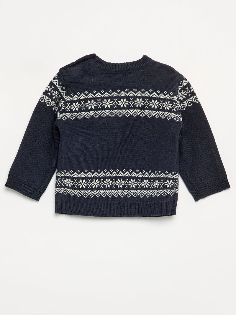Pull jacquard 'Disney' 'Stitch' 'Noël' Bleu - Kiabi