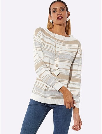 Pull Jacquard Douceur Extrême Et Jolie Brillance - Taille Standard - Helline