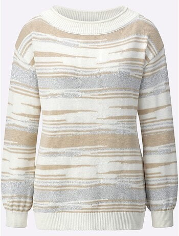 Pull Jacquard Douceur Extrême Et Jolie Brillance - Taille Standard - Helline