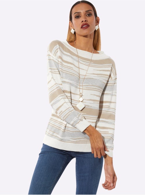 Pull Jacquard Douceur Extrême Et Jolie Brillance - Taille Standard - Helline - Kiabi Pull Jacquard Douceur Extrême Et Jolie Brillance - Taille Standard - Helline - Kiabi