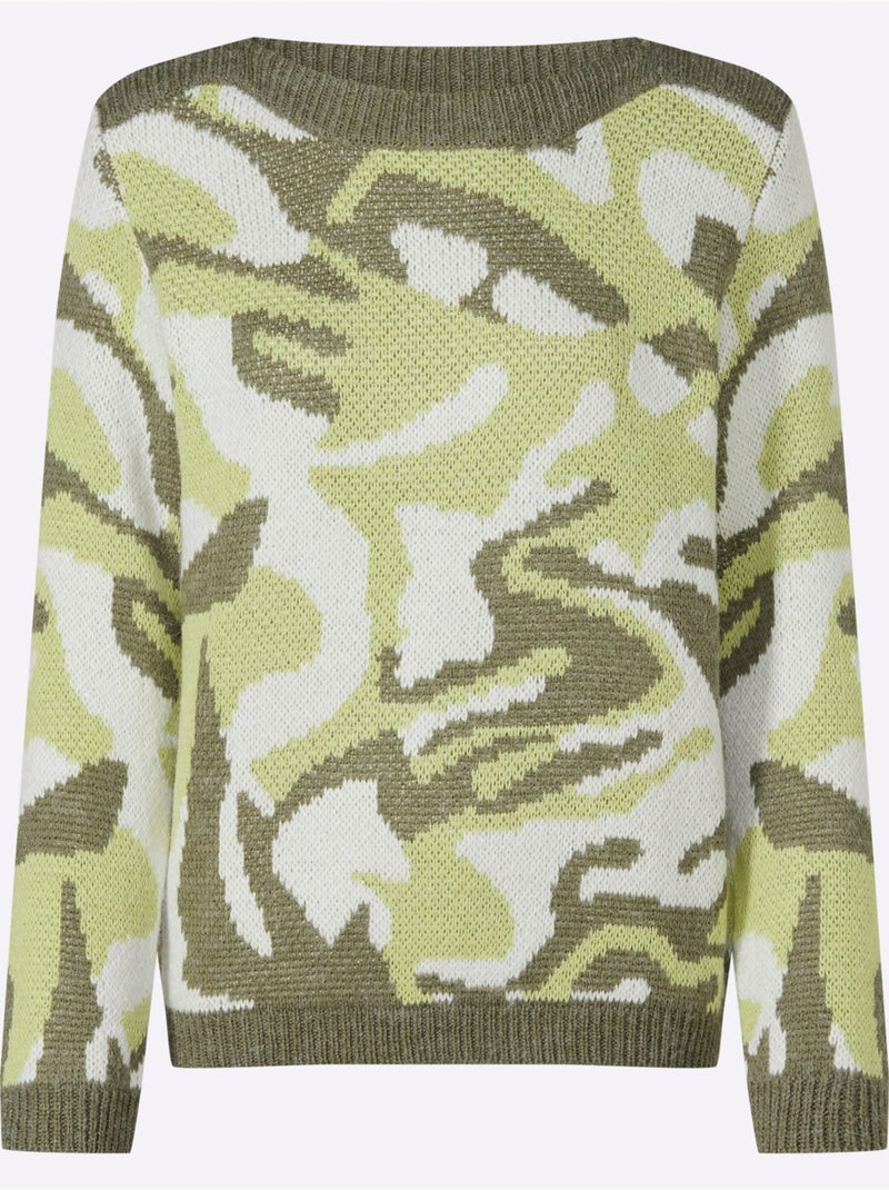 Pull Jacquard Doux Et Moelleux - Taille Standard - Witt Pistache - Kiabi