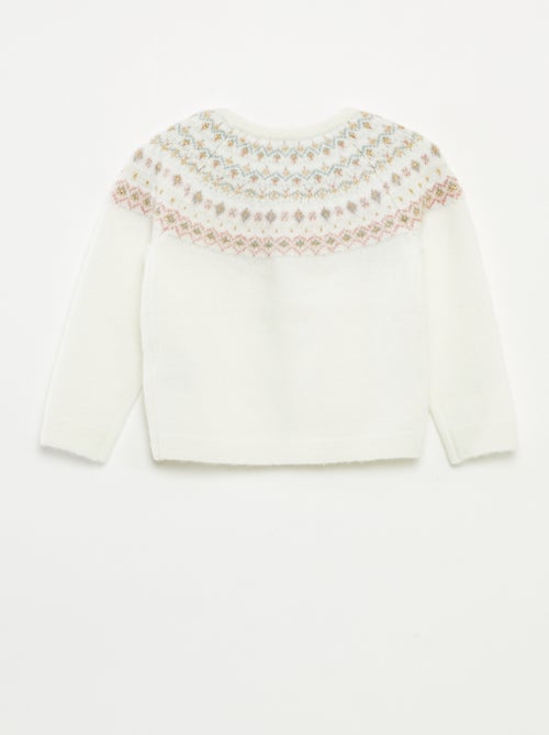 Pull jacquard en maille fluffy - Kiabi