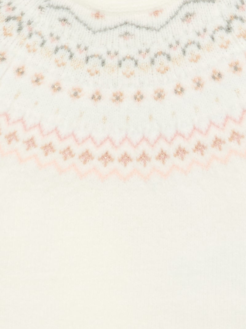 Pull jacquard en maille grosse jauge Blanc - Kiabi