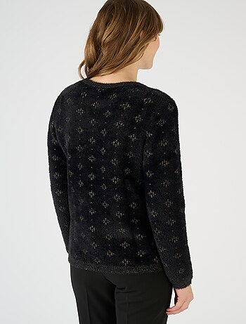 Pull jacquard en maille poilue - damart