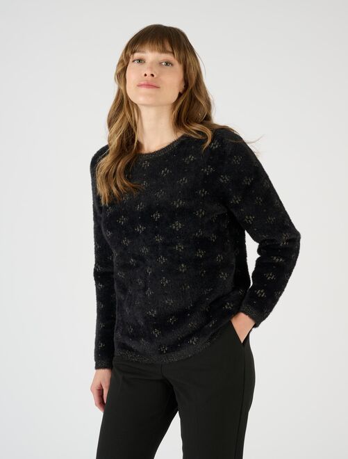 Pull jacquard en maille poilue - Damart - Kiabi