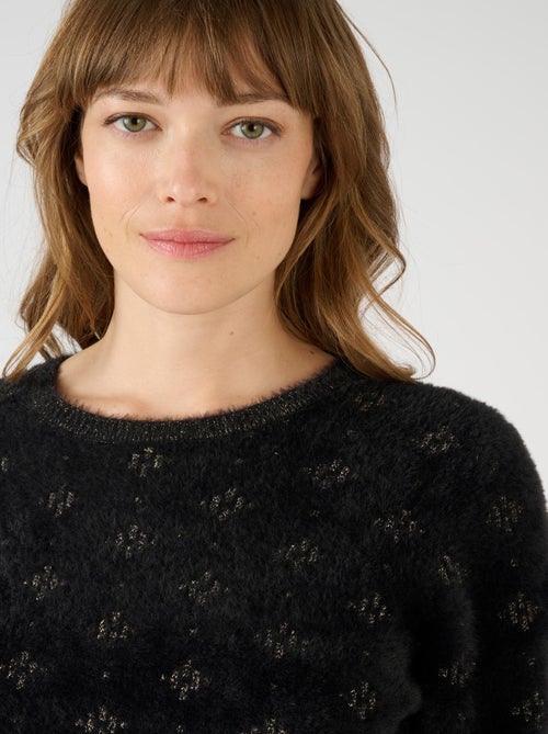 Pull jacquard en maille poilue - damart - Kiabi