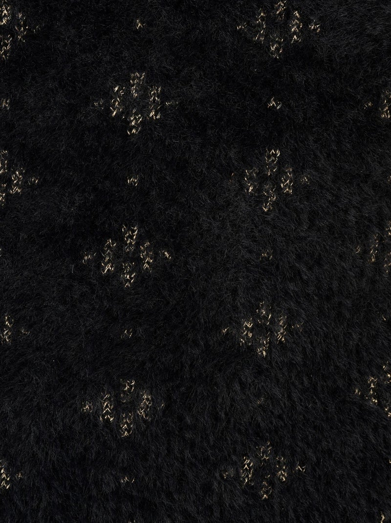 Pull jacquard en maille poilue - damart Noir - Kiabi