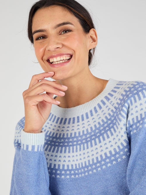 Pull jacquard et fils brillants Thermolactyl - Damart - Kiabi