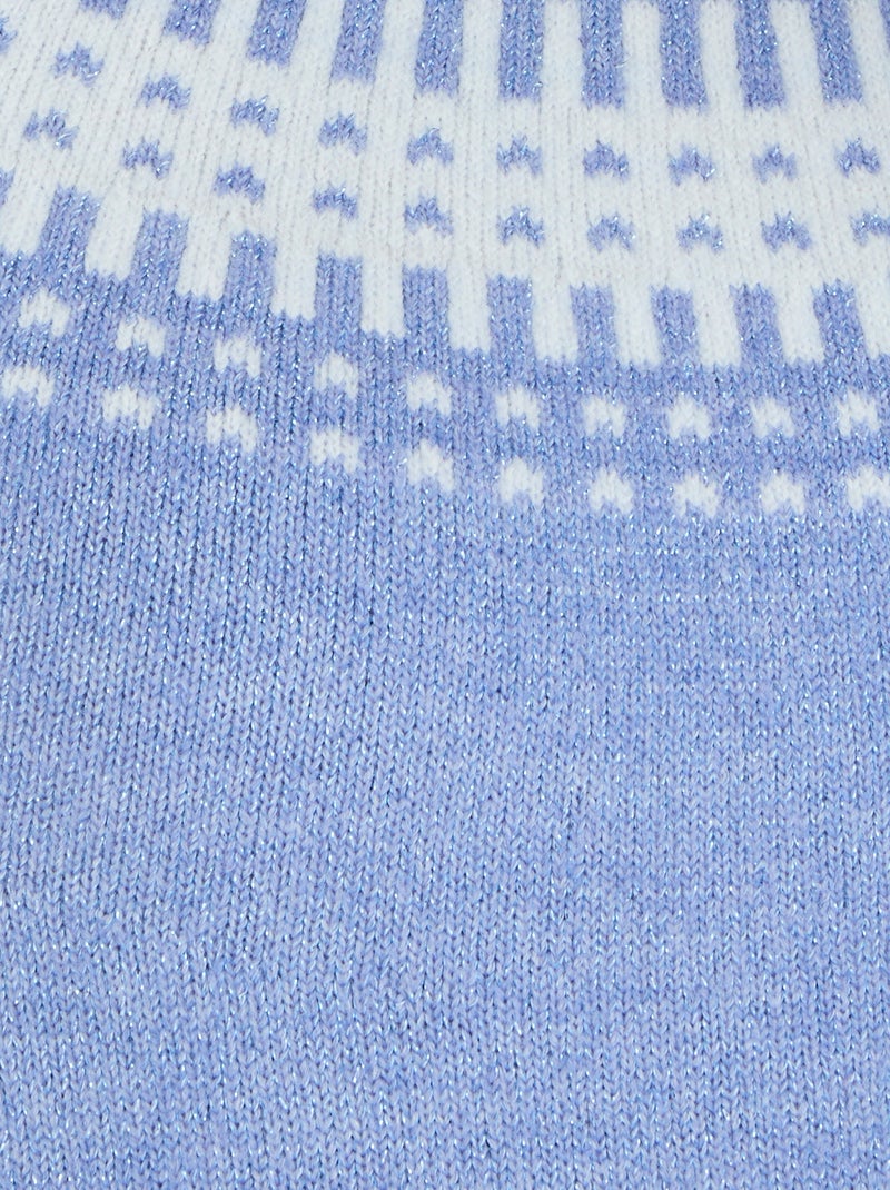 Pull jacquard et fils brillants Thermolactyl - Damart Bleu - Kiabi