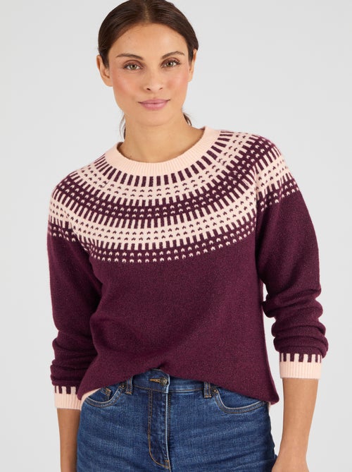 Pull jacquard et fils brillants Thermolactyl - Damart - Kiabi