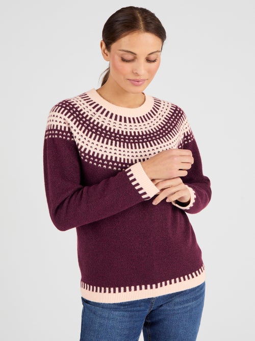 Pull jacquard et fils brillants Thermolactyl - Damart - Kiabi