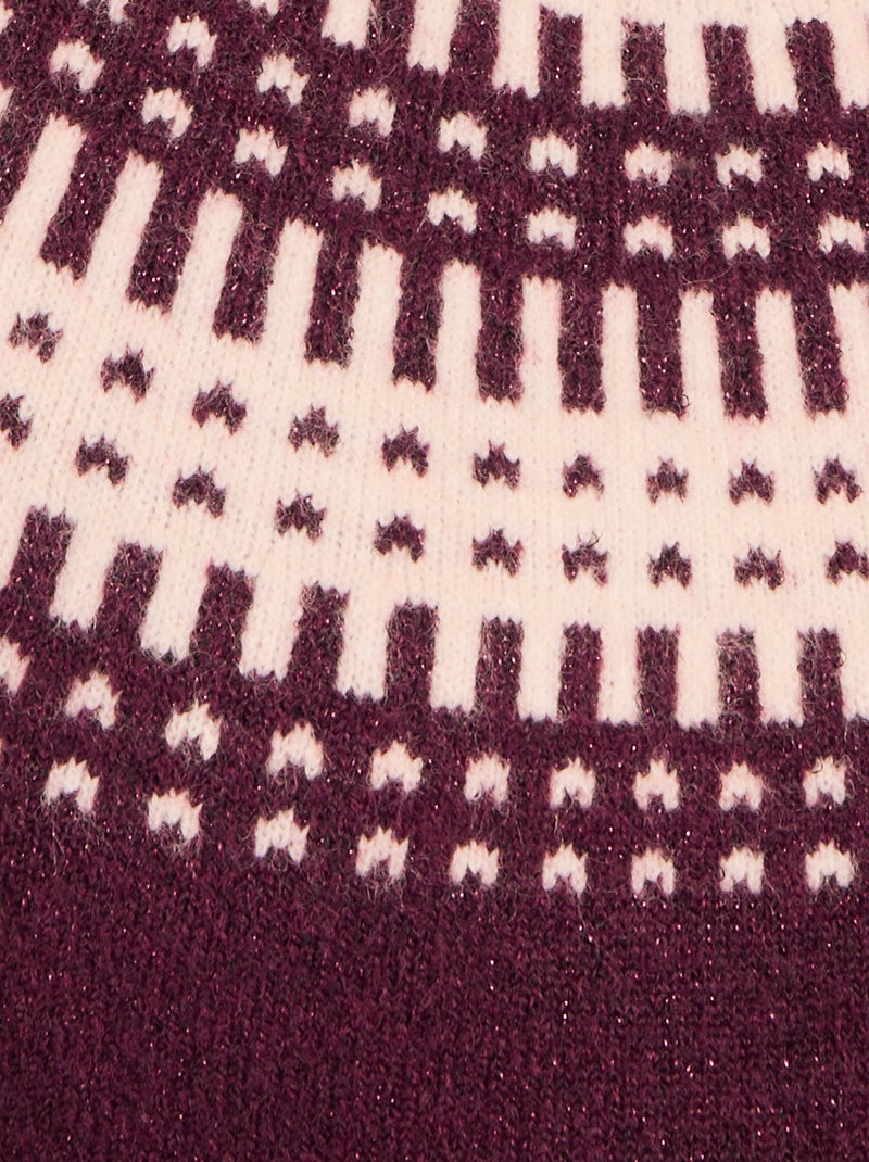 Pull jacquard et fils brillants Thermolactyl - Damart Bordeaux - Kiabi