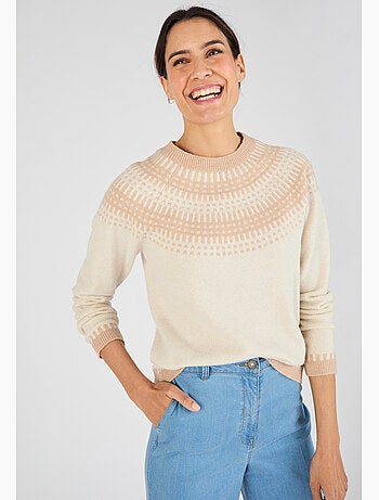 Pull jacquard et fils brillants thermolactyl - damart