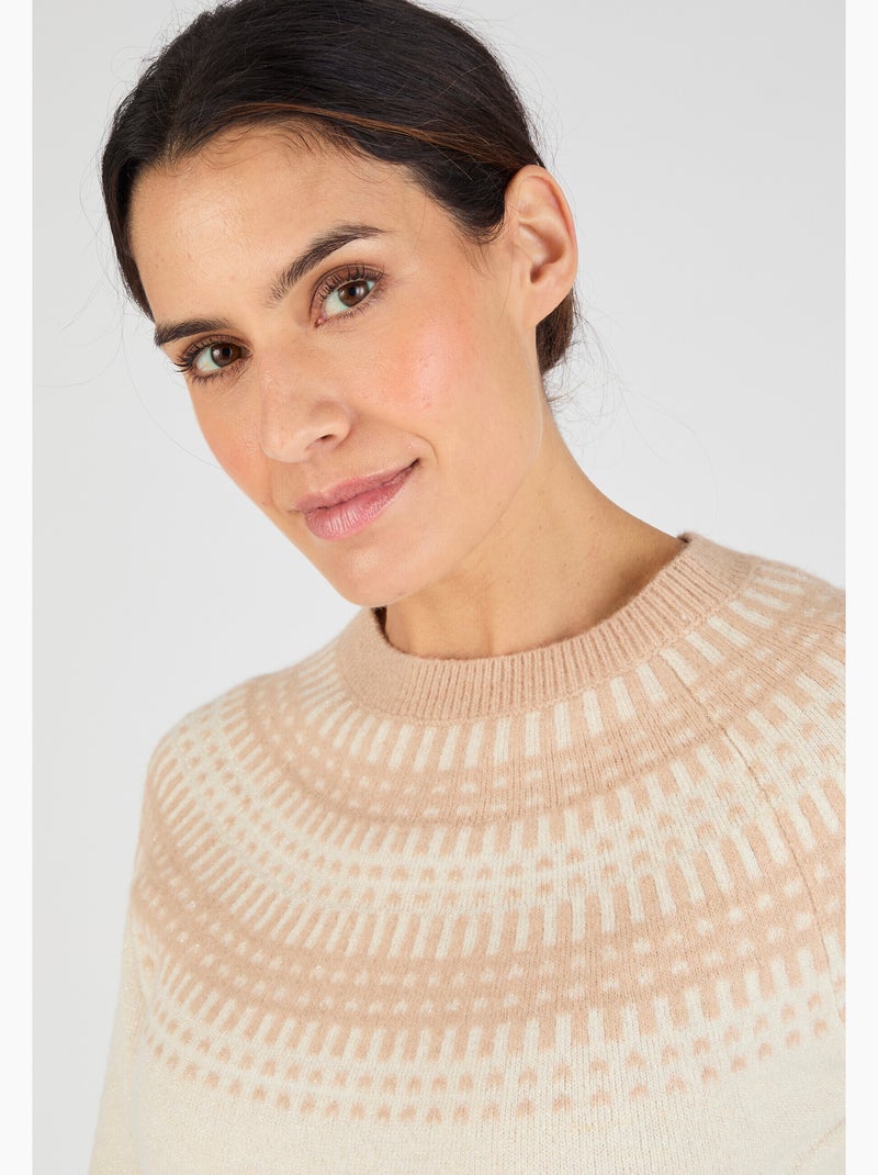 Pull jacquard et fils brillants thermolactyl - damart Marron - Kiabi