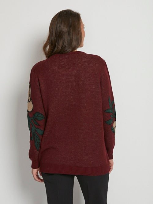 Pull jacquard floral col rond - Afibel - Kiabi