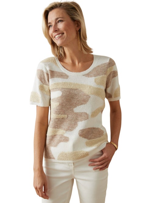 Pull jacquard intarsia manches courtes - DAXON - Kiabi