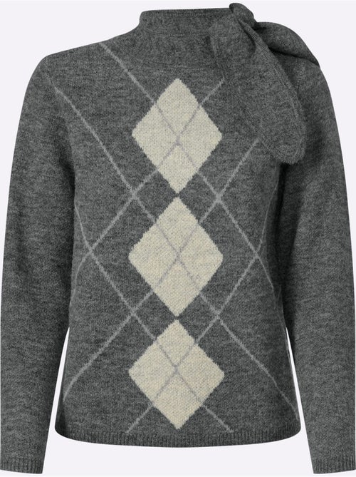 Pull jacquard joli col - taille standard - helline - Kiabi