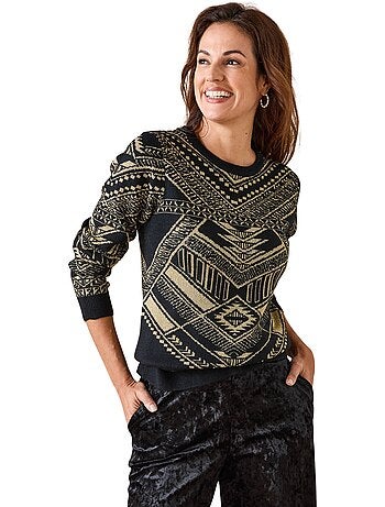 Pull jacquard légèrement brillant - DAXON