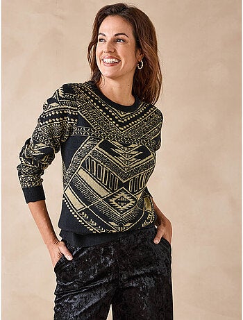 Pull jacquard légèrement brillant - DAXON