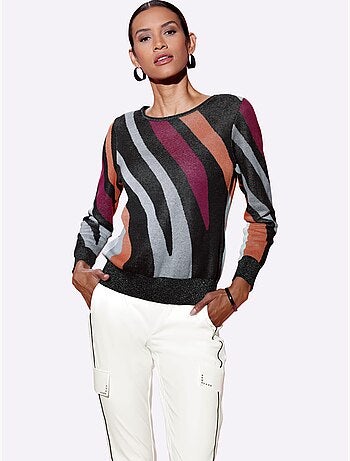 Pull Jacquard Mélange De Lin De Qualité - Taille Standard - Helline
