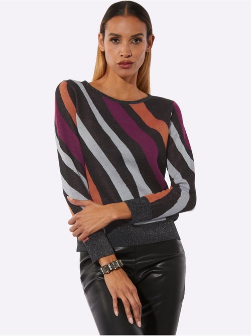 Pull Jacquard Mélange De Lin De Qualité - Taille Standard - Helline - Kiabi