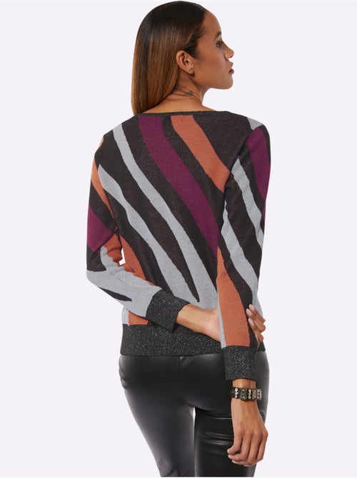 Pull Jacquard Mélange De Lin De Qualité - Taille Standard - Helline - Kiabi