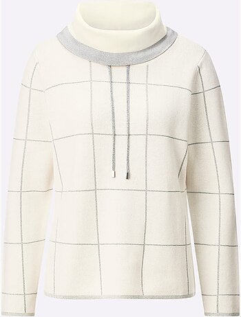 Pull Jacquard Mélange Doux En Coton - Taille Standard - Helline