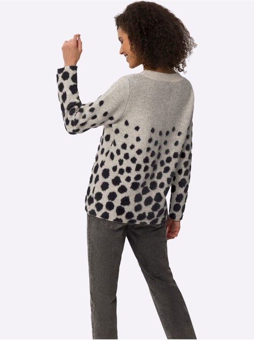 Pull Jacquard Motif à Pois Tendance - Taille Standard - Helline - Kiabi Pull Jacquard Motif à Pois Tendance - Taille Standard - Helline - Kiabi