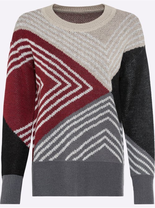 Pull Jacquard Motif Jacquard Original - Taille Standard - Helline - Kiabi