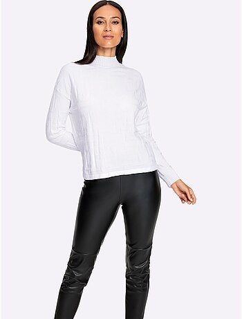 Pull jacquard motif tricoté aspect 3d - taille standard - helline