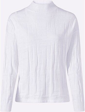 Pull jacquard motif tricoté aspect 3d - taille standard - helline