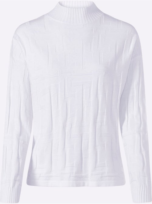 Pull jacquard motif tricoté aspect 3d - taille standard - helline - Kiabi Pull jacquard motif tricoté aspect 3d - taille standard - helline - Kiabi