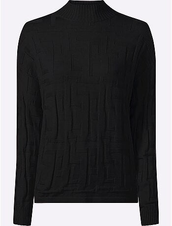Pull Jacquard Motif Tricoté Aspect 3d - Taille Standard - Helline
