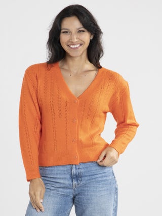 Pull Jacquard Orange Pulls rond