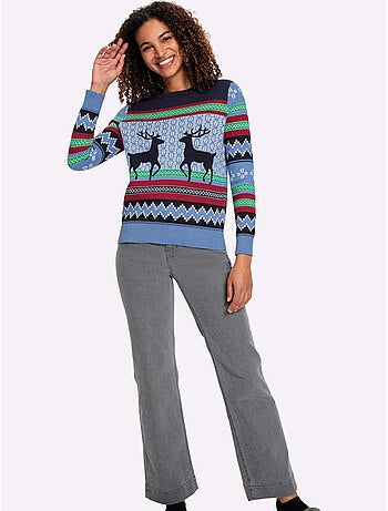 Pull Jacquard Pur Coton - Taille Standard - Witt