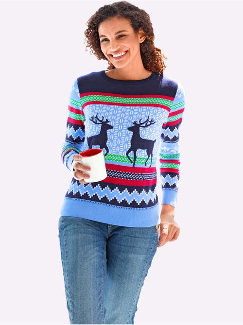 Pull Jacquard Pur Coton - Taille Standard - Witt - Kiabi Pull Jacquard Pur Coton - Taille Standard - Witt - Kiabi