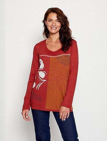 Pull jacquard raffiné devant