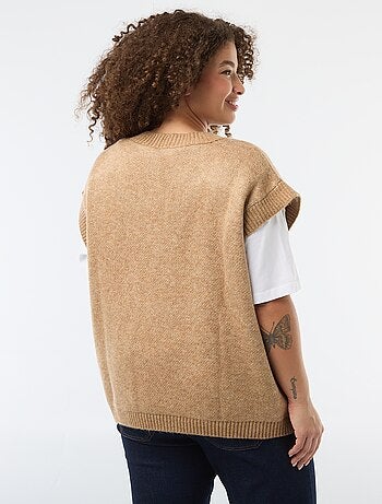 Pull jacquard sans manches