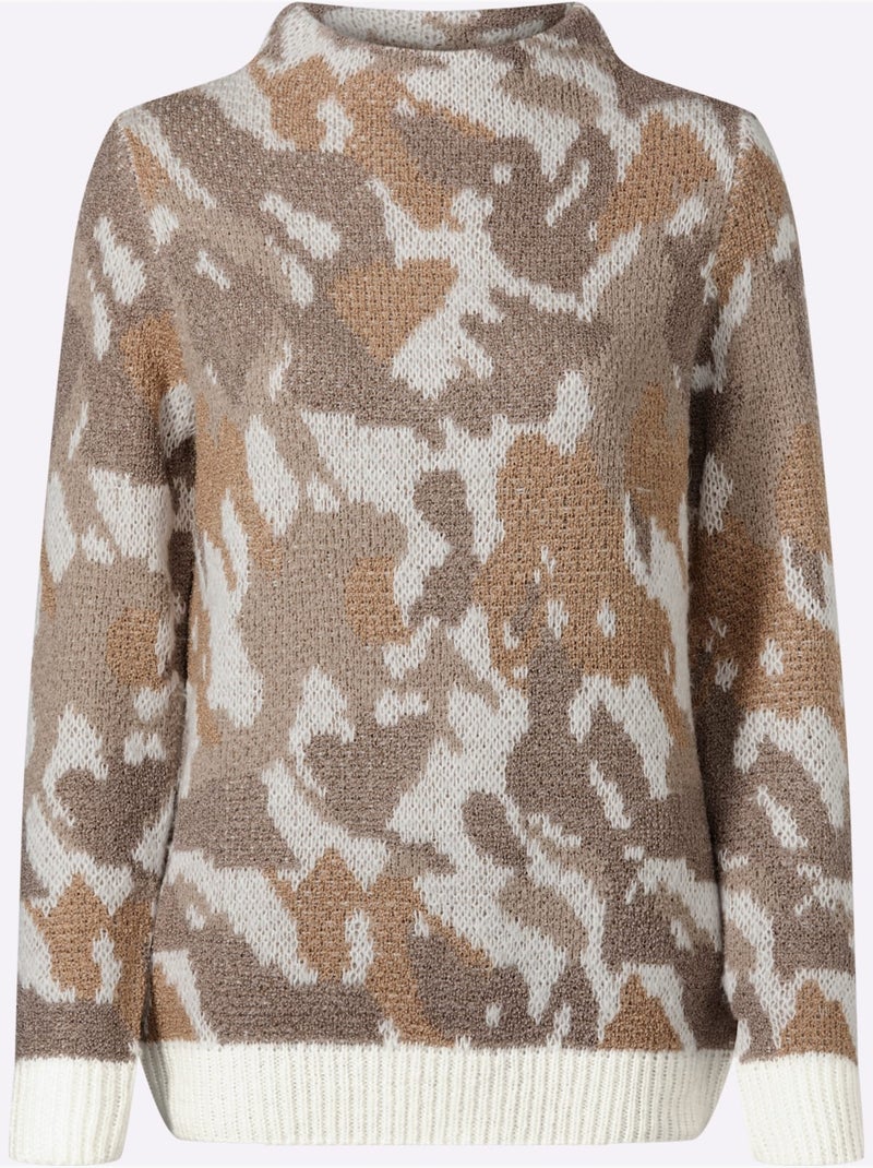 Pull Jacquard Superbe Jacquard - Taille Standard - Witt Beige - Kiabi