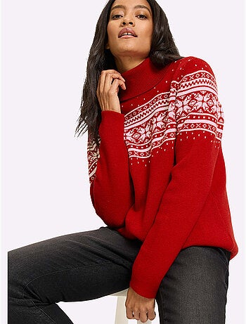 Pull Jacquard Superbe Motif Jacquard - Taille Standard - Helline