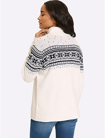Pull jacquard superbe motif jacquard - taille standard - helline